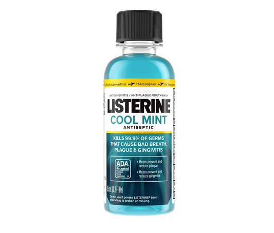 Listerine - Antiseptic Mouthwash for Bad Breath and Plaque Cool Mint - (95 ML/ 3.381 FL OZ.)