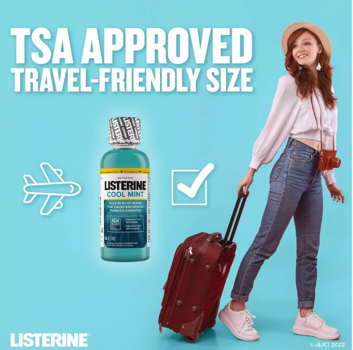 Listerine - Antiseptic Mouthwash for Bad Breath and Plaque Cool Mint - (95 ML/ 3.381 FL OZ.)