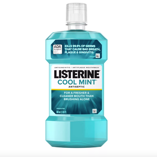 Listerine - Antiseptic Mouthwash for Bad Breath and Plaque Cool Mint - (500 ML/ 16.9 FL OZ.)