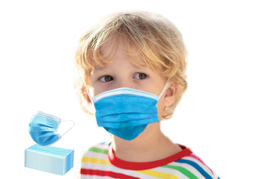 Blue Mask for Kids / Children - 50 pcs