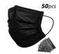 Adult Disposable Black Mask - 50pcs/Box (Individually Wrapped)