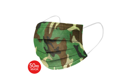 Adult Disposable Camouflage Mask- 50 pcs/Box (Individually Wrapped)