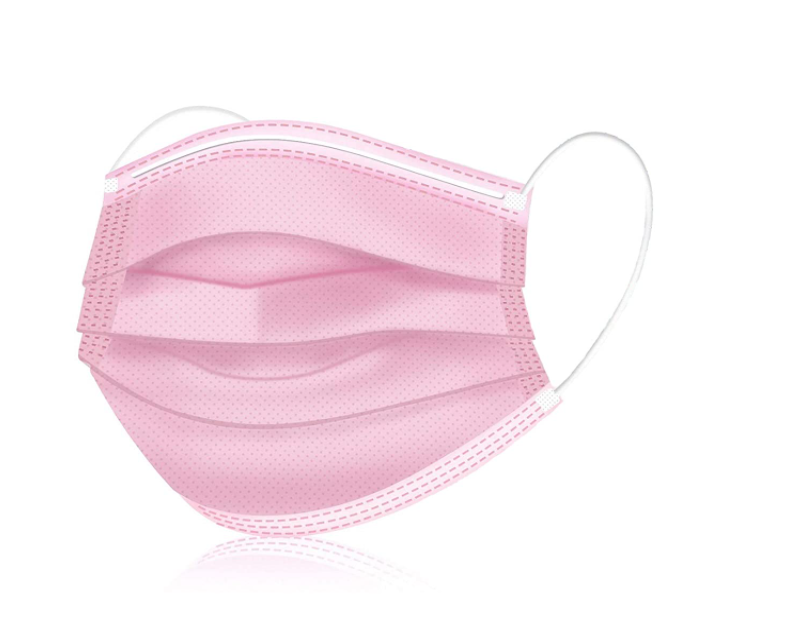 Kids Disposable Pink Mask- 50 pcs/Box (Individually Wrapped)